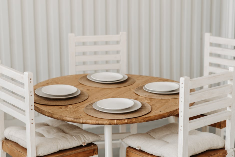 Large solid wood custom dining table in a bright room